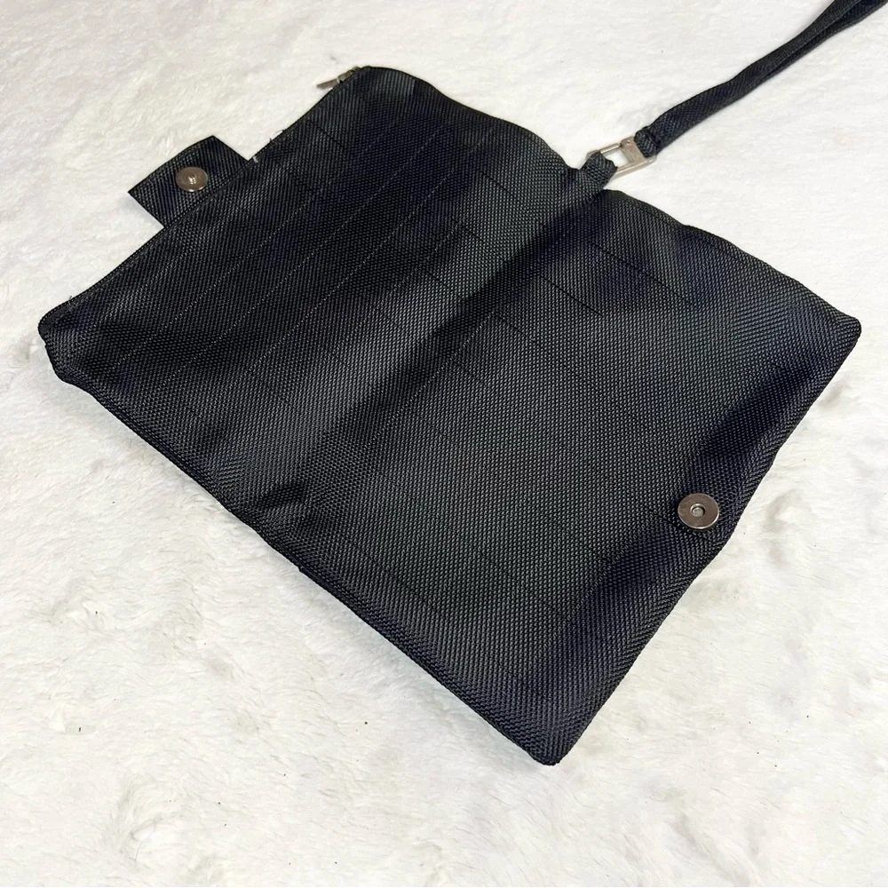 Viktor & Rolf Men's Black Amenity Bag Travel Toiletry Case Fold-over Wristlet